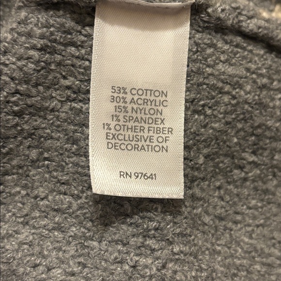 Jjill Hand-Embroidered Hooded Cardi 
Grey & Cream Print Size XL - Picture 10 of 11